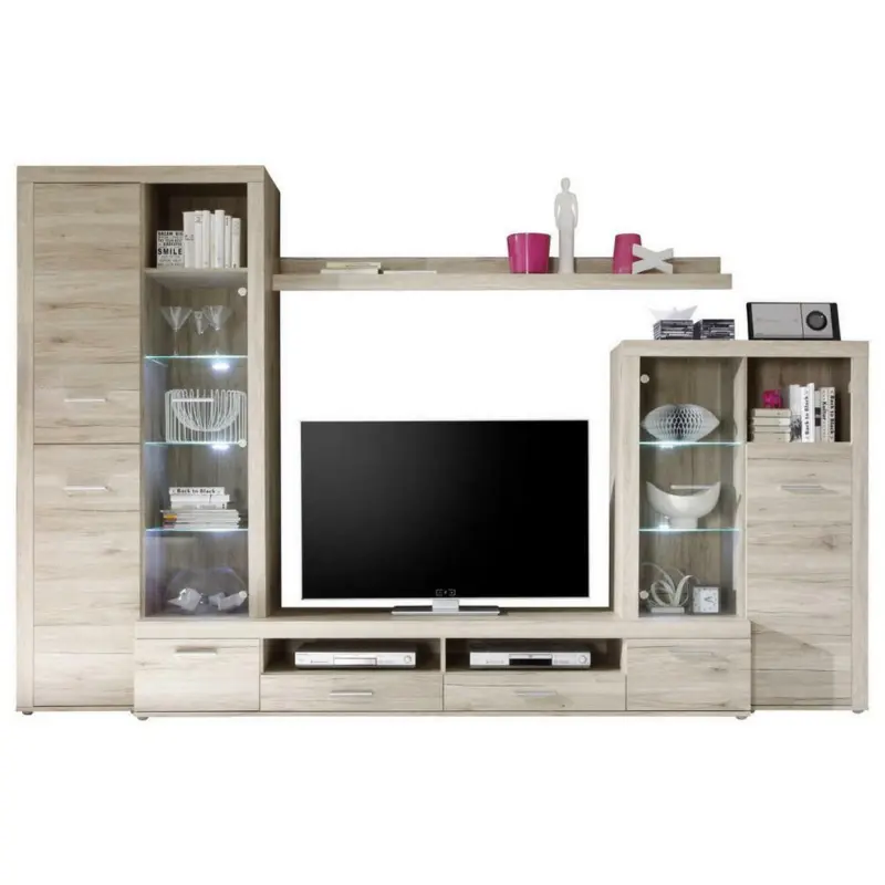 Wohnwand 310/204/46 cm in Eichefarben