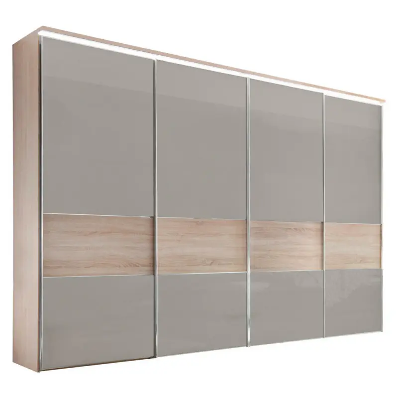 Schwebetürenschrank in Eichefarben, Sandfarben