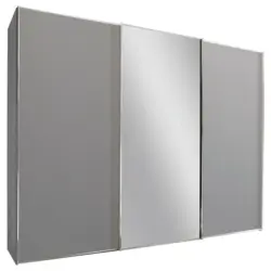 Schwebetürenschrank in Grau