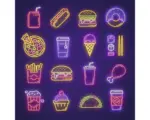 Hornbach Glasbild Neon Food 20x20 cm