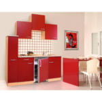 XXXLutz Vöcklabruck - Ihr Möbelhaus in Vöcklabruck Miniküche 180 cm in Rot, Buchefarben