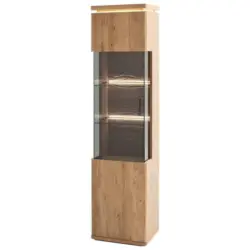 Vitrine in teilmassiv Balkeneiche Eiche Bianco