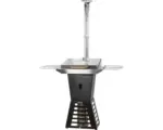 Hornbach Stromloser Pelletgrill Holzekohlegrill Wamsler mit Gussplatte 125,5 x 63 x 208 cm Stahl quadratisch mit Deckel schwarz