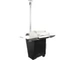 Hornbach Pelletgrill Wamsler mit Grillfläche 40x50 cm, Deckel und Deckelthermomether fahrbar schwarz/silber