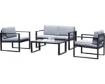 Hornbach Gartenmöbelset Garden Place Alice 4 -Sitzer bestehend aus: Tisch Aluminium schwarz