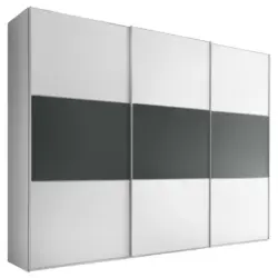 Schwebetürenschrank in Anthrazit, Weiß