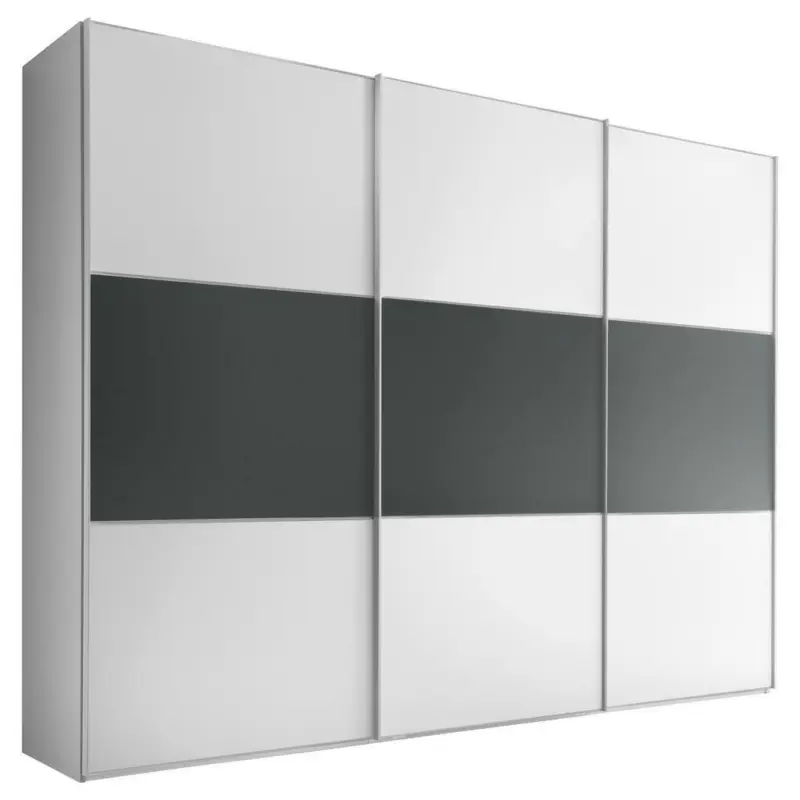 Schwebetürenschrank in Anthrazit, Weiß