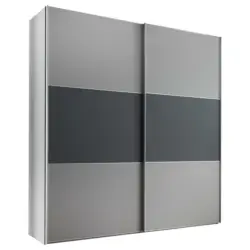 Schwebetürenschrank in Anthrazit, Hellgrau