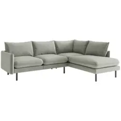 Ecksofa in Samt Beige