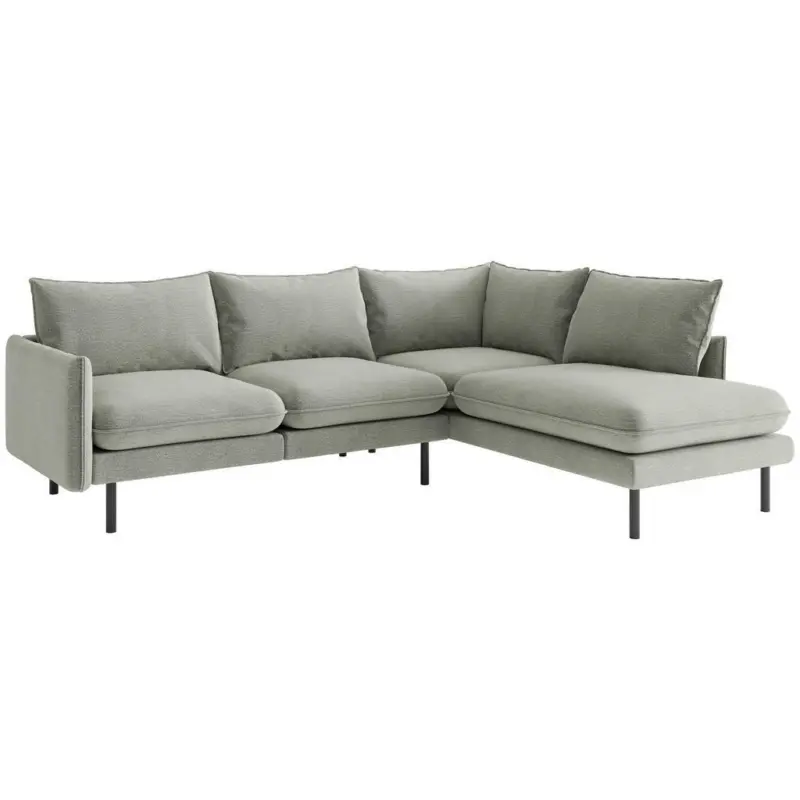 Ecksofa in Samt Beige