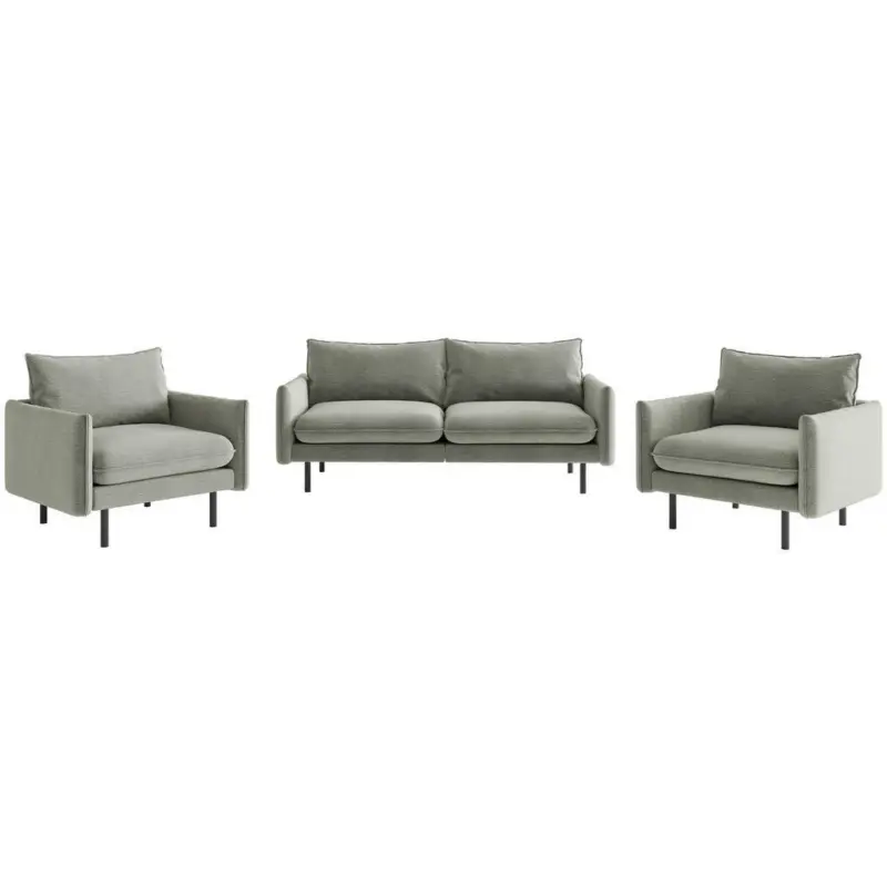 Sitzgarnitur in Samt Beige