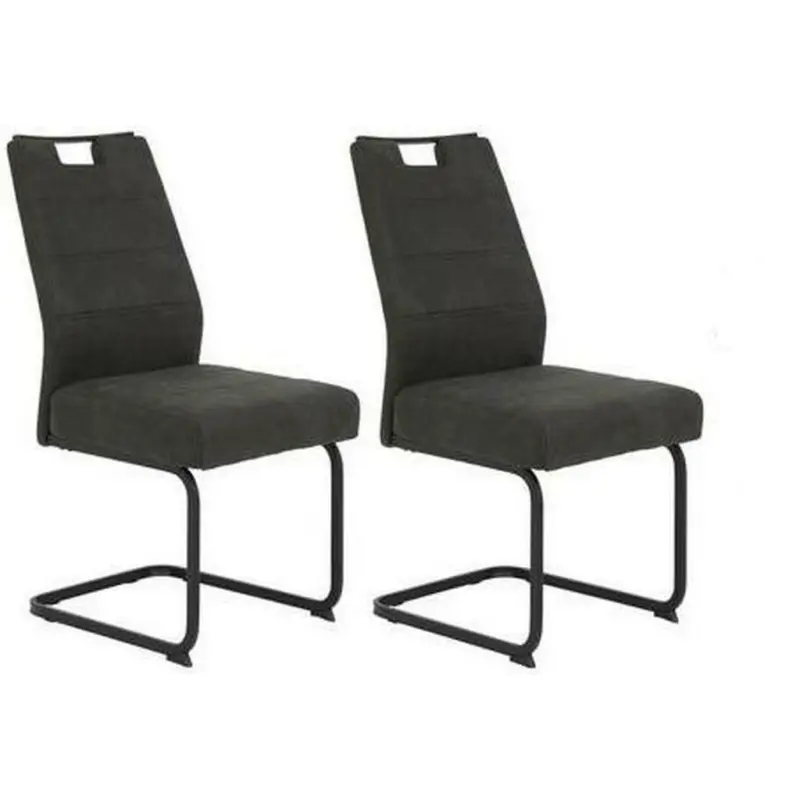 Schwingstuhl-Set 2 Stück in Stahl Mikrofaser