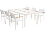Hornbach Dining-Set Garden Place Lynn 6 -Sitzer bestehend aus: 6x Stühle,Tisch Aluminium WPC Textil Holz Weiß
