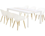 Hornbach Dining-Set Garden Place Emmi 6-Sitzer bestehend aus: 6 Stühle, Tisch Aluminium WPC Holz Kunststoff Weiß