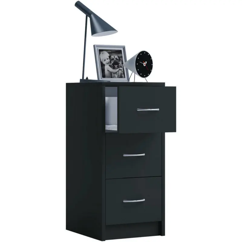 Nachtkästchen in Schwarz