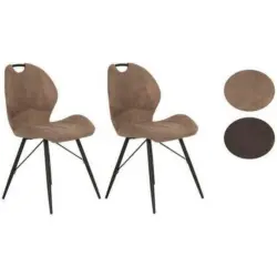 Stuhl-Set 2 Stück in Stahl Mikrofaser