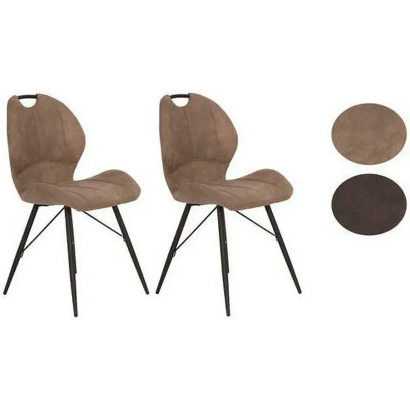 Stuhl-Set 2 Stück in Stahl Mikrofaser