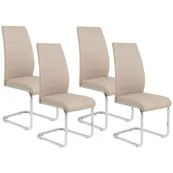 Schwingstuhl-Set 4 St&uuml;ck in Stahl Lederlook