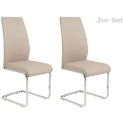 Schwingstuhl-Set 2 Stück in Stahl Lederlook