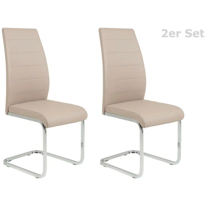 Schwingstuhl-Set 2 Stück in Stahl Lederlook