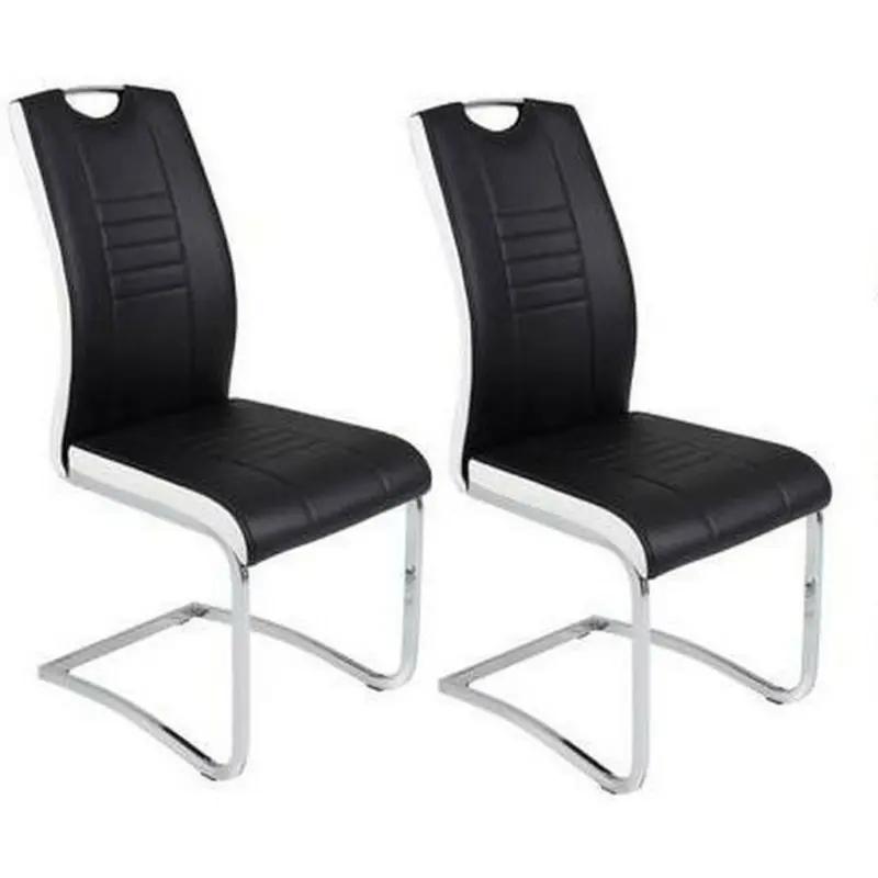 Schwingstuhl-Set 2 Stück in Stahl Lederlook