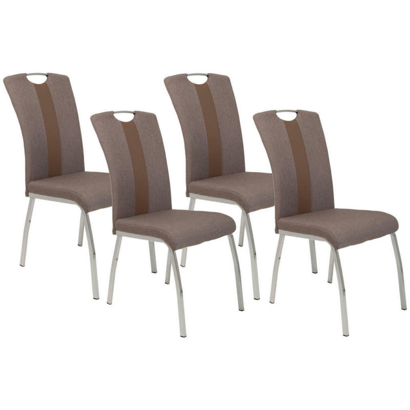 Stuhl-Set 4 Stück in Stahl Webstoff