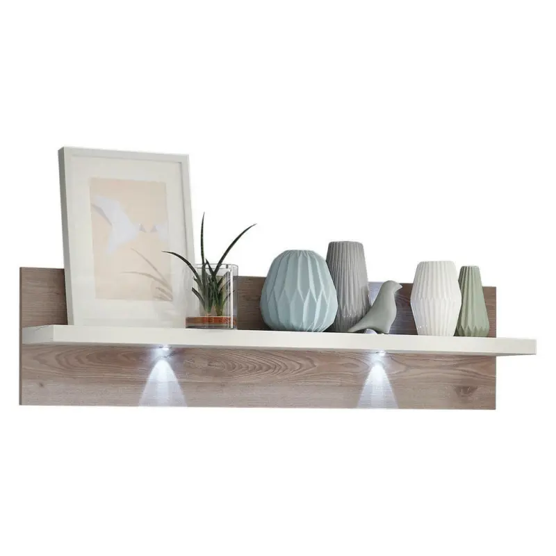 Wandboard in 133/32/20 cm Weiß, Eichefarben