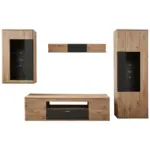 XXXLutz Lauterach - Ihr Möbelhaus bei Bregenz Wohnwand 290/200/55 cm in Graphitfarben, Eichefarben