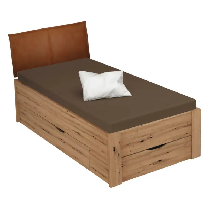 Stauraumbett 90/200 cm in Eichefarben