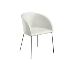 Armlehnstuhl in Aluminium Lederlook