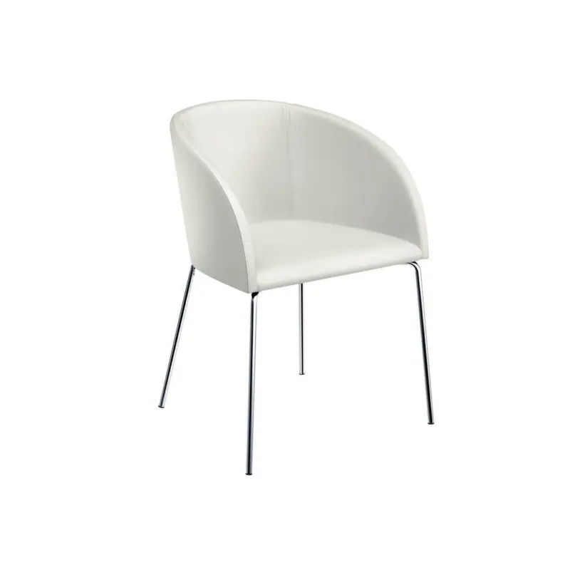 Armlehnstuhl in Aluminium Lederlook