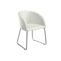 Armlehnstuhl in Aluminium Lederlook