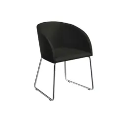 Armlehnstuhl in Aluminium Lederlook