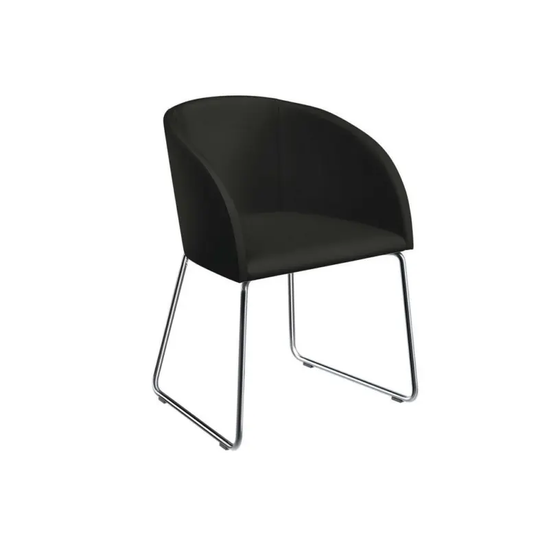 Armlehnstuhl in Aluminium Lederlook