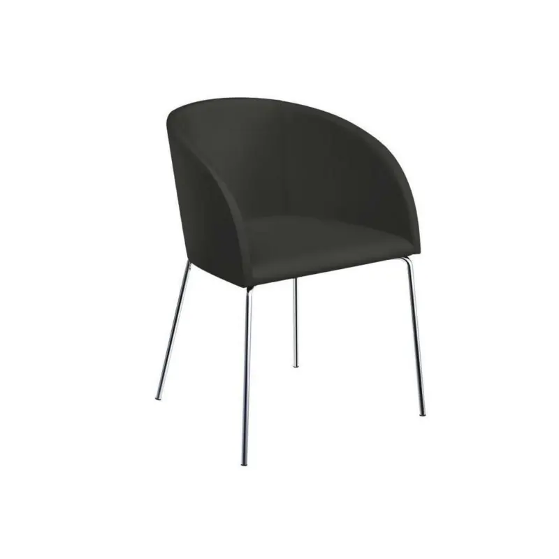 Armlehnstuhl in Aluminium Lederlook