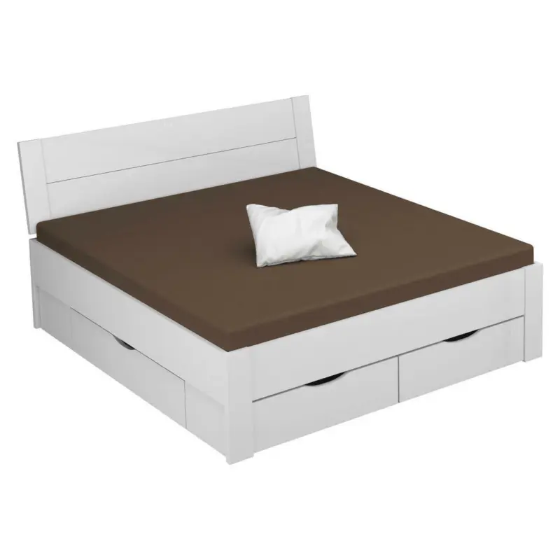 Stauraumbett 140/200 cm in Wei&szlig;