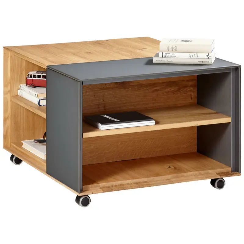 Couchtisch in Holz, Glas 75/60/41,5 cm