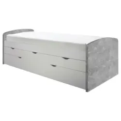 Ausziehbett 90/200 cm in Grau, Weiß