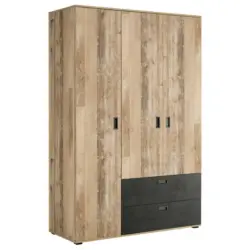 Kleiderschrank in Anthrazit, Fichtefarben