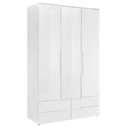 Drehtürenschrank in Weiß Hochglanz