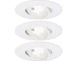 Hornbach LED Einbauleuchte Paulmann EBL LED fest verbaut 4,8 W 580 lm 3000 K 3 -flammig Ø 82 mm weiß IP 20 3 Stück ( )