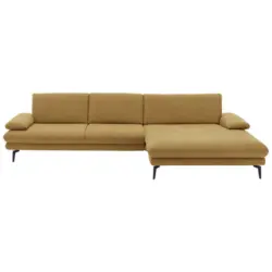 Ecksofa in Chenille Currygelb