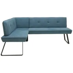 Eckbank 134/227 cm in Blau, Schwarz