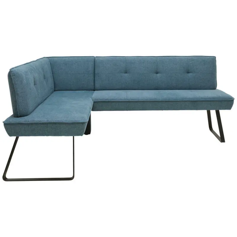 Eckbank 134/227 cm in Blau, Schwarz