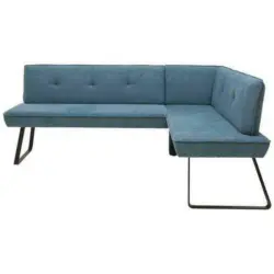 Eckbank 215/157 cm in Blau, Schwarz