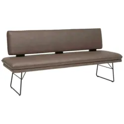 Sitzbank in Metall, Textil Braun, Schwarz