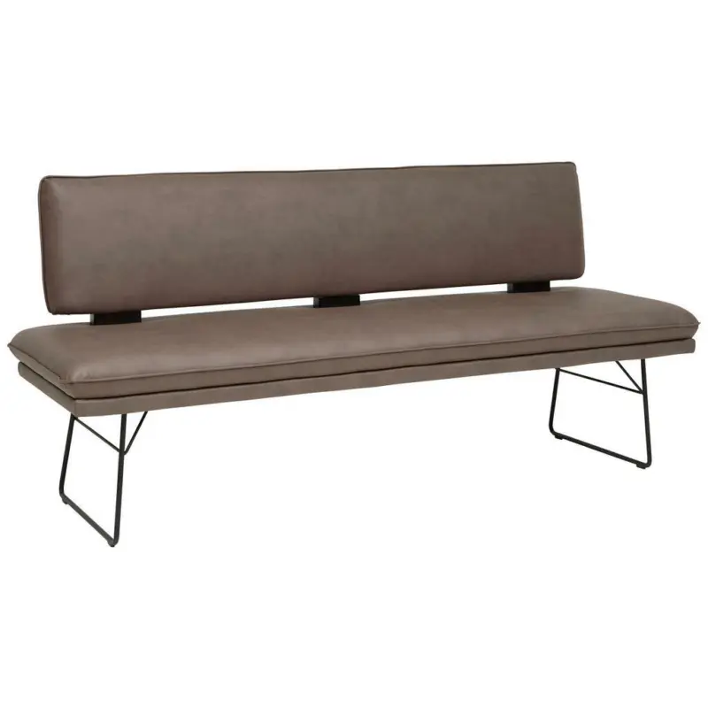 Sitzbank in Metall, Textil Braun, Schwarz