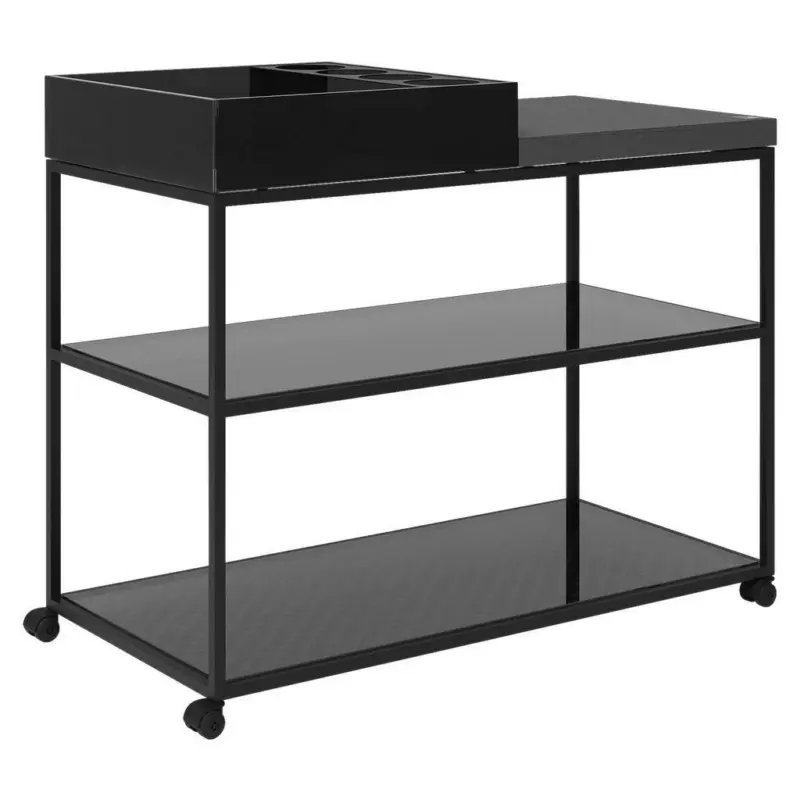 Servierwagen in Grau, Schwarz