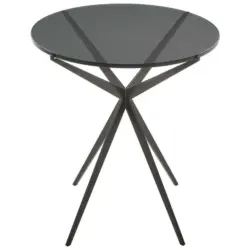 Beistelltisch in Metall, Glas 45/45/52 cm