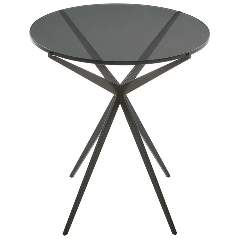Beistelltisch in Metall, Glas 45/45/52 cm